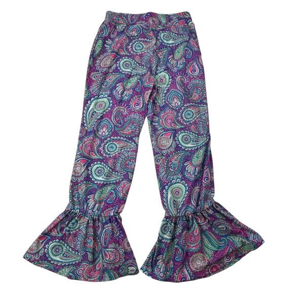 Simply Southern Women's S/M Small Medium Paisley Groovy Bell Button Leggings - Picture 2 of 16